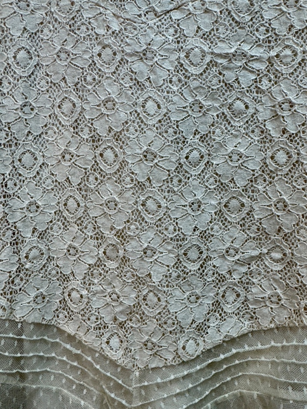 Hint of Mint Sleeveless Lace Mesh Peplum Tank Top Ivory Medium Boho Feminine - Picture 7 of 12
